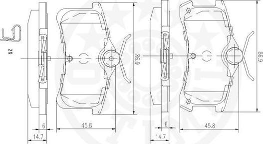 Optimal 12493 - Гальмівні колодки, дискові гальма autocars.com.ua