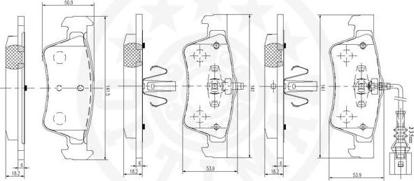 Optimal 12499 - Гальмівні колодки, дискові гальма autocars.com.ua