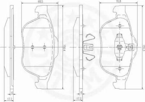 Optimal 12504 - Тормозные колодки, дисковые, комплект avtokuzovplus.com.ua