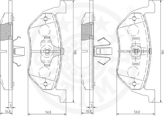 Optimal 12508 - Гальмівні колодки, дискові гальма autocars.com.ua