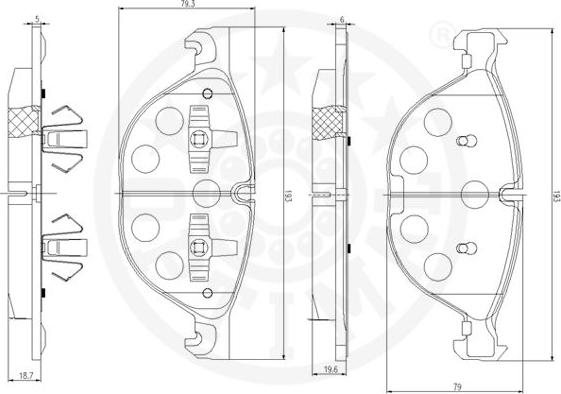 Optimal 12510 - Гальмівні колодки, дискові гальма autocars.com.ua