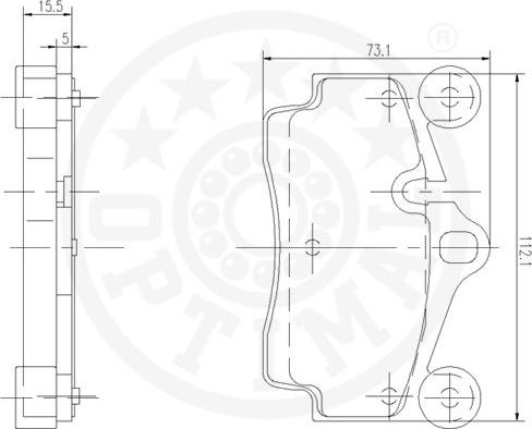 Optimal 12521 - Гальмівні колодки, дискові гальма autocars.com.ua