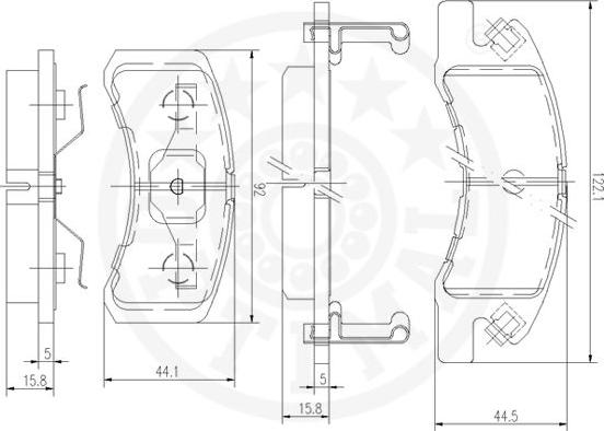 Optimal 12524 - Тормозные колодки, дисковые, комплект avtokuzovplus.com.ua