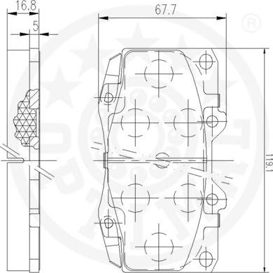 Optimal 12543 - Тормозные колодки, дисковые, комплект avtokuzovplus.com.ua