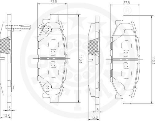 Optimal 12563 - Тормозные колодки, дисковые, комплект avtokuzovplus.com.ua