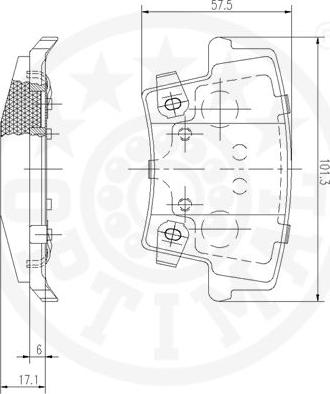 Optimal 12569 - Тормозные колодки, дисковые, комплект avtokuzovplus.com.ua