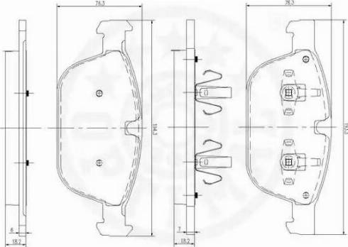 Optimal 12581 - Тормозные колодки, дисковые, комплект avtokuzovplus.com.ua