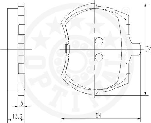 Optimal 6120 - Тормозные колодки, дисковые, комплект avtokuzovplus.com.ua