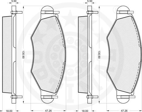 Optimal 64320 - Гальмівні колодки, дискові гальма autocars.com.ua