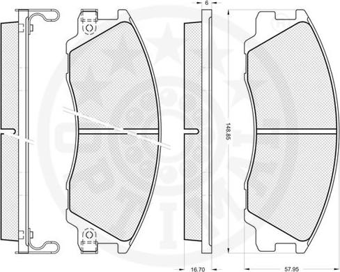 Optimal 77132 - Тормозные колодки, дисковые, комплект avtokuzovplus.com.ua