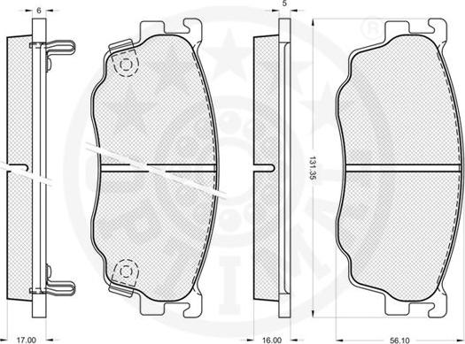 Optimal 80012 - Тормозные колодки, дисковые, комплект avtokuzovplus.com.ua