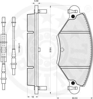 Optimal 82804 - Гальмівні колодки, дискові гальма autocars.com.ua