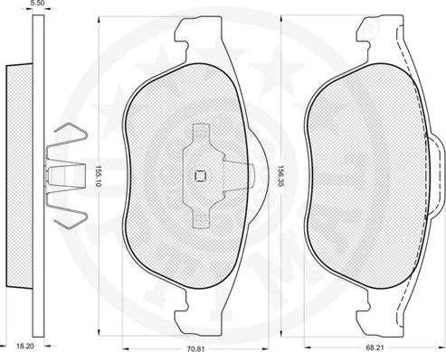 Optimal 84300 - Гальмівні колодки, дискові гальма autocars.com.ua