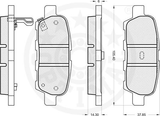 Optimal 87601 - Гальмівні колодки, дискові гальма autocars.com.ua