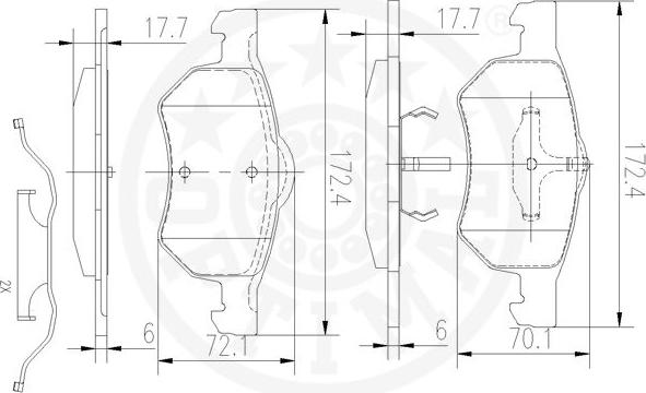 Optimal 88200 - Гальмівні колодки, дискові гальма autocars.com.ua