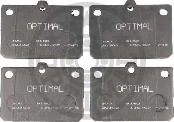 Optimal 9180 - Тормозные колодки, дисковые, комплект avtokuzovplus.com.ua