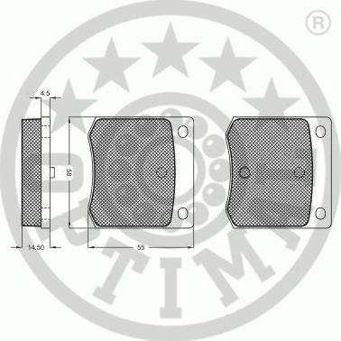 Optimal 9236 - Гальмівні колодки, дискові гальма autocars.com.ua