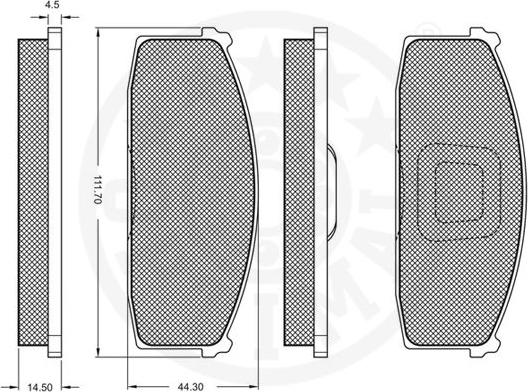 Optimal 9305 - Гальмівні колодки, дискові гальма autocars.com.ua