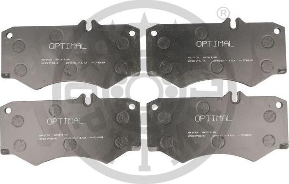 Optimal BP-09318 - Тормозные колодки, дисковые, комплект avtokuzovplus.com.ua