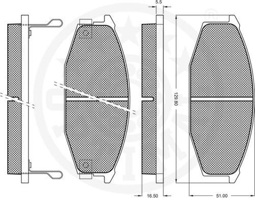 Optimal 9327 - Гальмівні колодки, дискові гальма autocars.com.ua