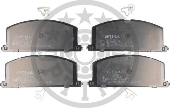 Optimal BP-09348 - Гальмівні колодки, дискові гальма autocars.com.ua