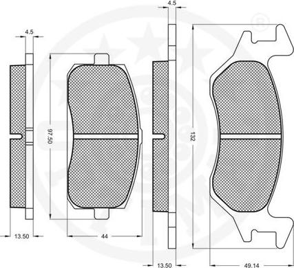 Optimal 9421 - Тормозные колодки, дисковые, комплект autodnr.net