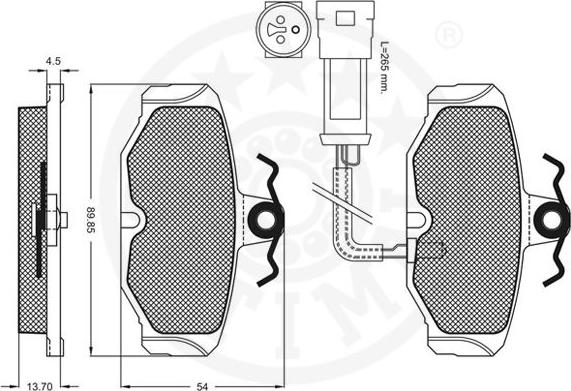 Optimal 9422 - Гальмівні колодки, дискові гальма autocars.com.ua