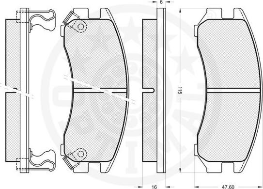 Optimal 9445 - Гальмівні колодки, дискові гальма autocars.com.ua