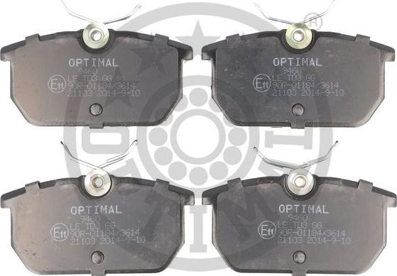 Optimal 9460 - Тормозные колодки, дисковые, комплект autodnr.net