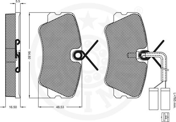 Optimal 9517 - Гальмівні колодки, дискові гальма autocars.com.ua