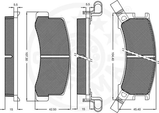 Optimal 9543 - Гальмівні колодки, дискові гальма autocars.com.ua