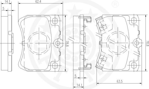 Optimal 9552 - Тормозные колодки, дисковые, комплект avtokuzovplus.com.ua