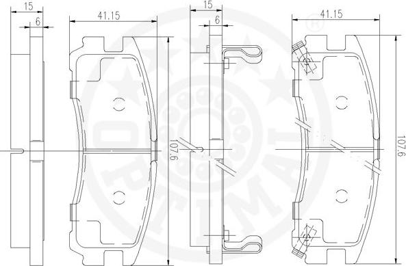 Optimal 9594 - Гальмівні колодки, дискові гальма autocars.com.ua