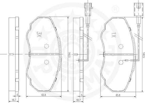 Optimal 96001 - Гальмівні колодки, дискові гальма autocars.com.ua