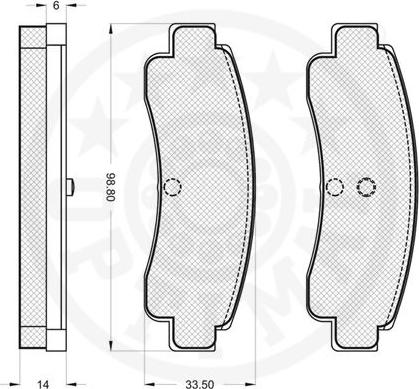 Optimal 9613 - Гальмівні колодки, дискові гальма autocars.com.ua