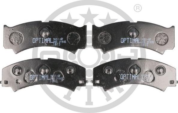 Optimal 9651 - Гальмівні колодки, дискові гальма autocars.com.ua
