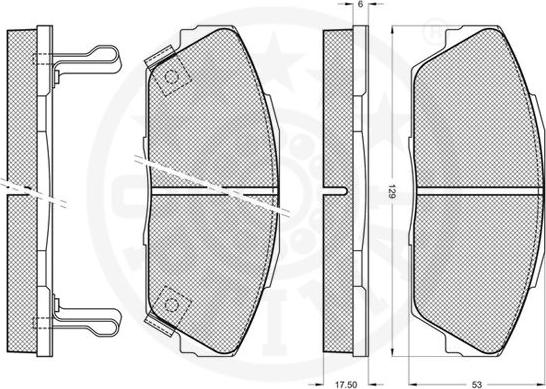 Optimal 9652 - Гальмівні колодки, дискові гальма autocars.com.ua