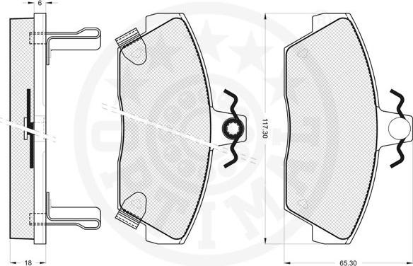 Optimal 9660 - Гальмівні колодки, дискові гальма autocars.com.ua