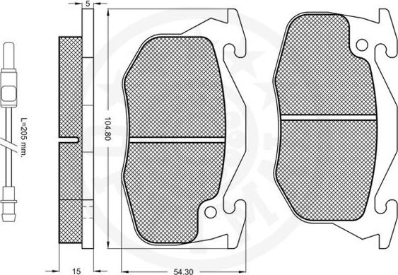 Optimal 9696 - Тормозные колодки, дисковые, комплект avtokuzovplus.com.ua