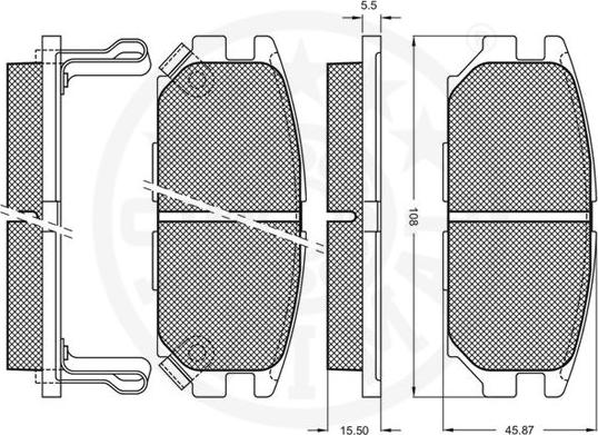 Optimal 9713 - Гальмівні колодки, дискові гальма autocars.com.ua