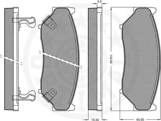 Optimal 9767 - Гальмівні колодки, дискові гальма autocars.com.ua