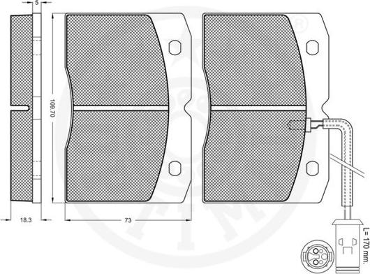 Optimal 9800 - Тормозные колодки, дисковые, комплект avtokuzovplus.com.ua