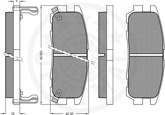 Optimal 9828 - Тормозные колодки, дисковые, комплект avtokuzovplus.com.ua
