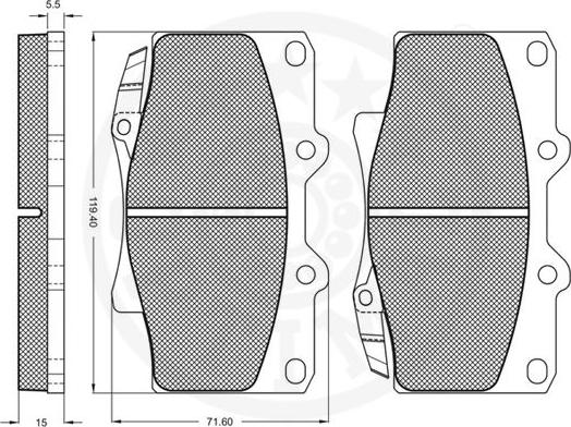 Optimal 9836 - Гальмівні колодки, дискові гальма autocars.com.ua