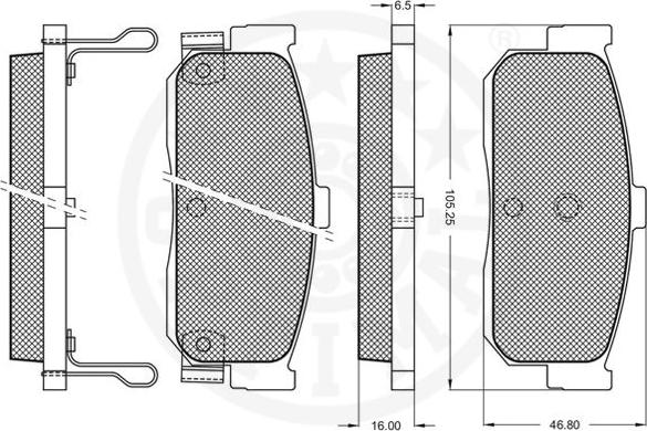 Optimal 9861 - Гальмівні колодки, дискові гальма autocars.com.ua