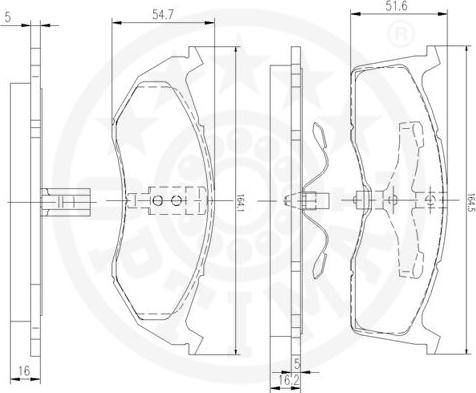 Optimal 9932 - Тормозные колодки, дисковые, комплект avtokuzovplus.com.ua