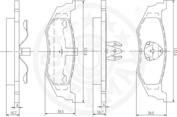 Optimal 9934 - Тормозные колодки, дисковые, комплект autodnr.net