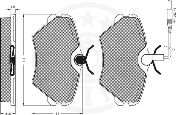 Optimal 9942 - Гальмівні колодки, дискові гальма autocars.com.ua