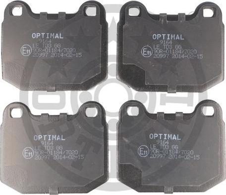 Optimal BP-09164 - Тормозные колодки, дисковые, комплект avtokuzovplus.com.ua