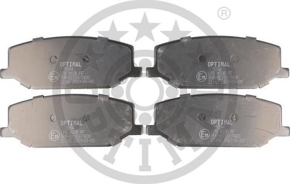 Optimal BP-09394 - Тормозные колодки, дисковые, комплект avtokuzovplus.com.ua